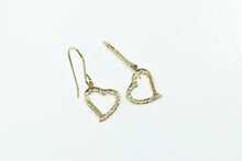 Load image into Gallery viewer, Sterling Silver Gold Plated Heart Love CZ Romantic Dangle Earrings