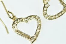 Load image into Gallery viewer, Sterling Silver Gold Plated Heart Love CZ Romantic Dangle Earrings