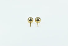 Load image into Gallery viewer, 14K 5.9mm Grooved Pattern Ball Sphere Stud Earrings Yellow Gold