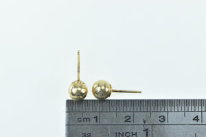 14K 5.9mm Grooved Pattern Ball Sphere Stud Earrings Yellow Gold