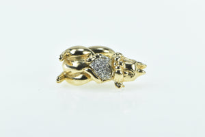 14K Disney Diamond Sword And Stone Girl Squirrel Pin/Brooch Yellow Gold