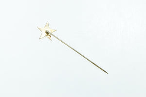 14K Five Pointed Star Space Motif Geometric Stick Pin Yellow Gold