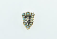 Load image into Gallery viewer, 10K Psi Omega Medical Fraternity Opal Enamel Pin/Brooch Yellow Gold