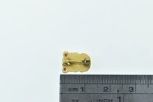 Load image into Gallery viewer, 14K Theta Phi Alpha Skull Syn. Ruby Fraternity Pin/Brooch Yellow Gold