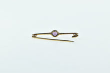 Load image into Gallery viewer, 10K Round Amethyst Vintage Classic Bar Pin/Brooch Yellow Gold