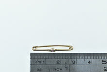 Load image into Gallery viewer, 10K Round Amethyst Vintage Classic Bar Pin/Brooch Yellow Gold