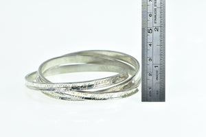 Sterling Silver Tiffany & Co Notes 1997 Engraved Triple Bangle Bracelet 8"