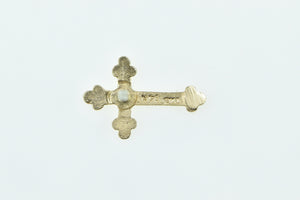 14K Cross Christian Faith Symbol Religious Lapel Pin/Brooch Yellow Gold