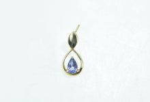 Load image into Gallery viewer, 14K Pear Tanzanite Tear Drop Dangle Single Earring Yellow Gold