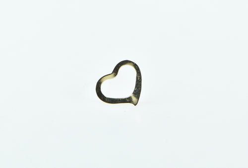 14K Heart Love Symbol Cut Out Single Stud Earring Yellow Gold