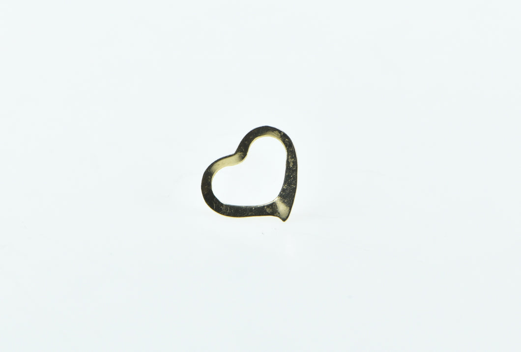 14K Heart Love Symbol Cut Out Single Stud Earring Yellow Gold