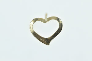 14K Heart Love Symbol Cut Out Single Stud Earring Yellow Gold