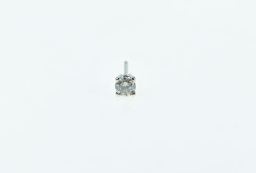 14K 0.17 Ct Round Diamond Solitaire Single Stud Earring White Gold