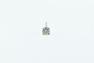 14K 0.17 Ct Round Diamond Solitaire Single Stud Earring White Gold