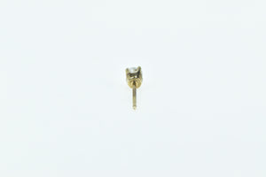 14K 0.12 Ct Diamond Solitaire Round Single Stud Earring Yellow Gold