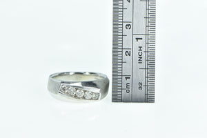 14K 0.65 Ctw Diamond Vintage Squared Statement Ring White Gold