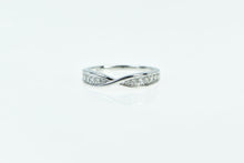 Load image into Gallery viewer, 10K Vintage Diamond Twist Stacking Wedding Band Ring White Gold