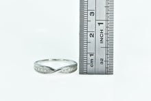 Load image into Gallery viewer, 10K Vintage Diamond Twist Stacking Wedding Band Ring White Gold