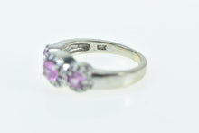 Load image into Gallery viewer, 14K Oval Pink Sapphire Diamond Halo Engagement Ring White Gold