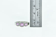 Load image into Gallery viewer, 14K Oval Pink Sapphire Diamond Halo Engagement Ring White Gold