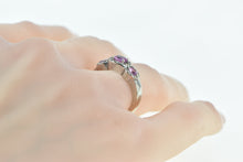 Load image into Gallery viewer, 14K Oval Pink Sapphire Diamond Halo Engagement Ring White Gold