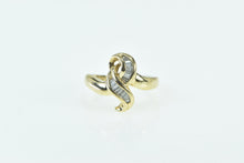 Load image into Gallery viewer, 14K Baguette Diamond Wavy Twist Vintage Statement Ring Yellow Gold