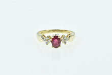 Load image into Gallery viewer, 14K 0.65 Ctw Natural Ruby Diamond Engagement Ring Yellow Gold