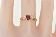 Load image into Gallery viewer, 14K 0.65 Ctw Natural Ruby Diamond Engagement Ring Yellow Gold