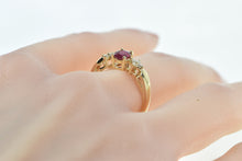 Load image into Gallery viewer, 14K 0.65 Ctw Natural Ruby Diamond Engagement Ring Yellow Gold