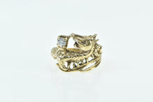 Load image into Gallery viewer, 14K 0.27 Ct Diamond Scandinavian Sea Serpent Ring Yellow Gold