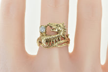 Load image into Gallery viewer, 14K 0.27 Ct Diamond Scandinavian Sea Serpent Ring Yellow Gold