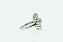 Load image into Gallery viewer, 14K 50&#39;s 1.05 Ctw Diamond Swirl Statement Cocktail Ring White Gold