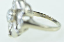 Load image into Gallery viewer, 14K 50&#39;s 1.05 Ctw Diamond Swirl Statement Cocktail Ring White Gold