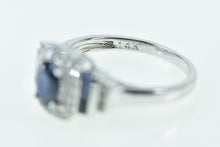 Load image into Gallery viewer, 14K 1.32 Ctw Sapphire Diamond Halo Engagement Ring White Gold