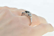 Load image into Gallery viewer, 14K 1.32 Ctw Sapphire Diamond Halo Engagement Ring White Gold