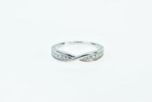 Load image into Gallery viewer, 10K Vintage Diamond Twist Stacking Wedding Band Ring White Gold