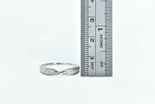 Load image into Gallery viewer, 10K Vintage Diamond Twist Stacking Wedding Band Ring White Gold