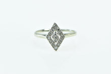 Load image into Gallery viewer, 14K Vintage Diamond Squared Halo Engagement Ring White Gold