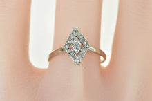 Load image into Gallery viewer, 14K Vintage Diamond Squared Halo Engagement Ring White Gold