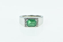 Load image into Gallery viewer, 14K 1.98 Ctw Natural Emerald Diamond Halo Statement Ring White Gold