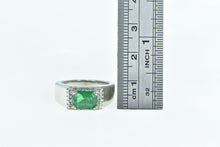 Load image into Gallery viewer, 14K 1.98 Ctw Natural Emerald Diamond Halo Statement Ring White Gold