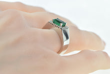 Load image into Gallery viewer, 14K 1.98 Ctw Natural Emerald Diamond Halo Statement Ring White Gold