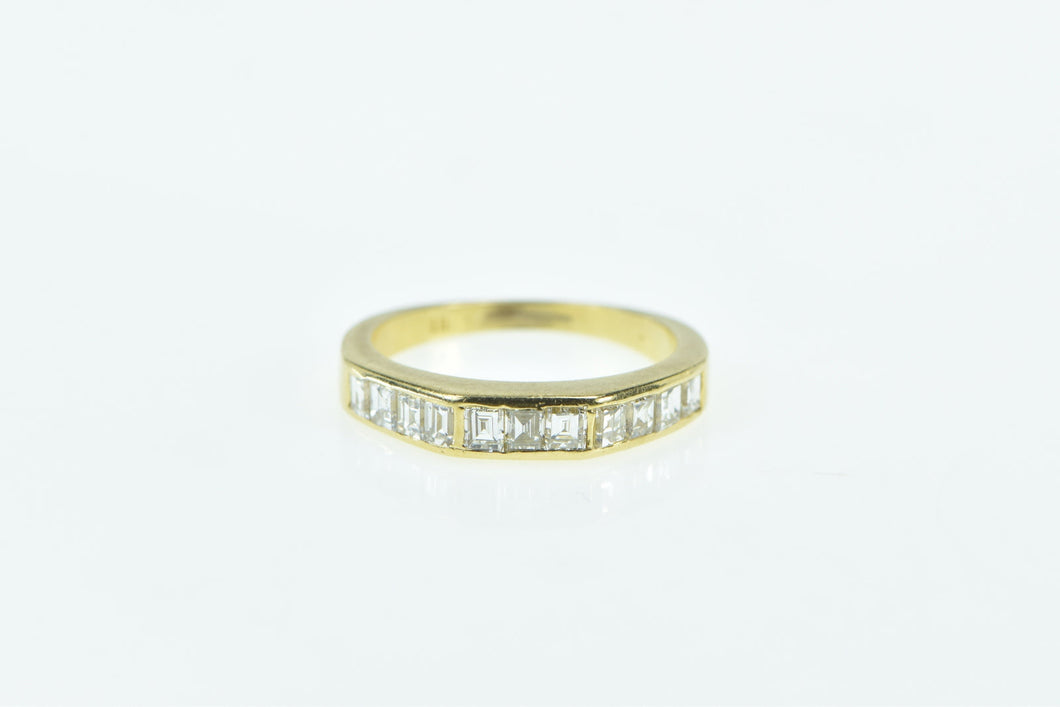 18K 0.75 Ctw Baguette Cut Diamond Wedding Band Ring Yellow Gold