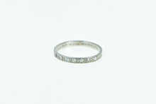 Load image into Gallery viewer, Platinum Art Deco Diamond Leaf Pattern Wedding Band Ring