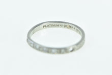 Load image into Gallery viewer, Platinum Art Deco Diamond Leaf Pattern Wedding Band Ring