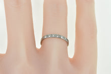 Load image into Gallery viewer, Platinum Art Deco Diamond Leaf Pattern Wedding Band Ring