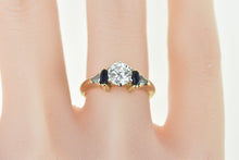 Load image into Gallery viewer, 14K 1.20 Ctw Diamond Sapphire Classic Engagement Ring Yellow Gold