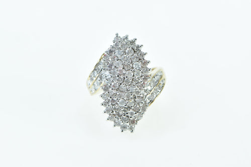 10K 2.40 Ctw Diamond Vintage Freeform Cluster Ring Yellow Gold