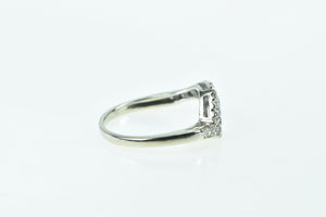 14K 0.30 Ctw Diamond Wavy Vintage Wedding Band Ring White Gold