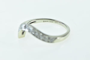 14K 0.30 Ctw Diamond Wavy Vintage Wedding Band Ring White Gold